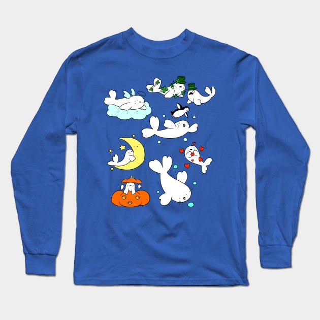 Harp Seal Long Sleeve T-Shirt by saradaboru